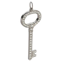 Tiffany & Co. Platinum Diamond Oval Key Pendant