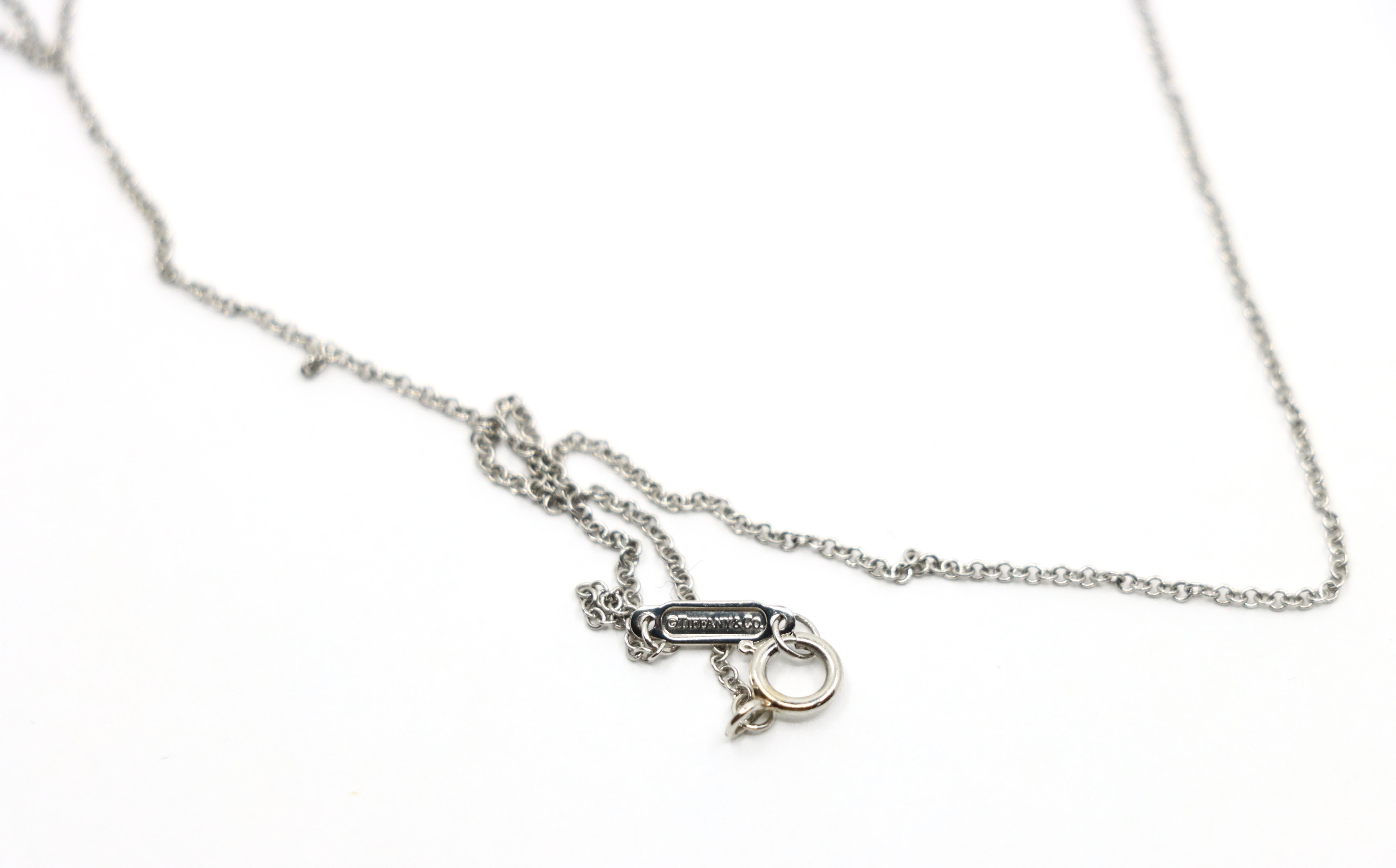 Tiffany & Co Platinum Diamond Paper Flower Pendant Necklace For Sale 4