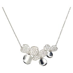 Tiffany & Co Platinum Diamond Paper Flower Pendant Necklace