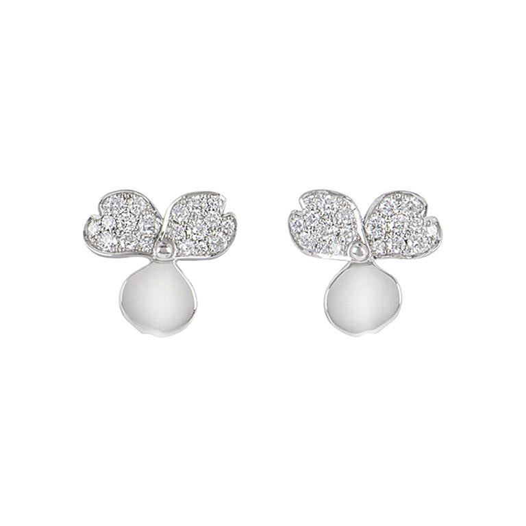 Tiffany & Co. Platinum Diamond Paper Flowers Earrings