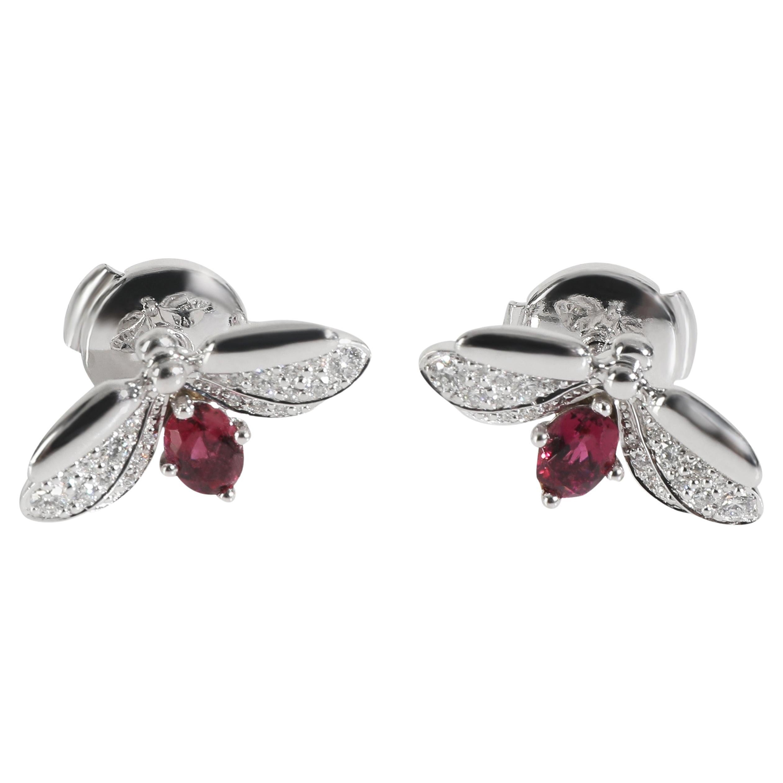 Tiffany 
Co. Orecchini di carta con diamante e fiori di carta in platino in vendita