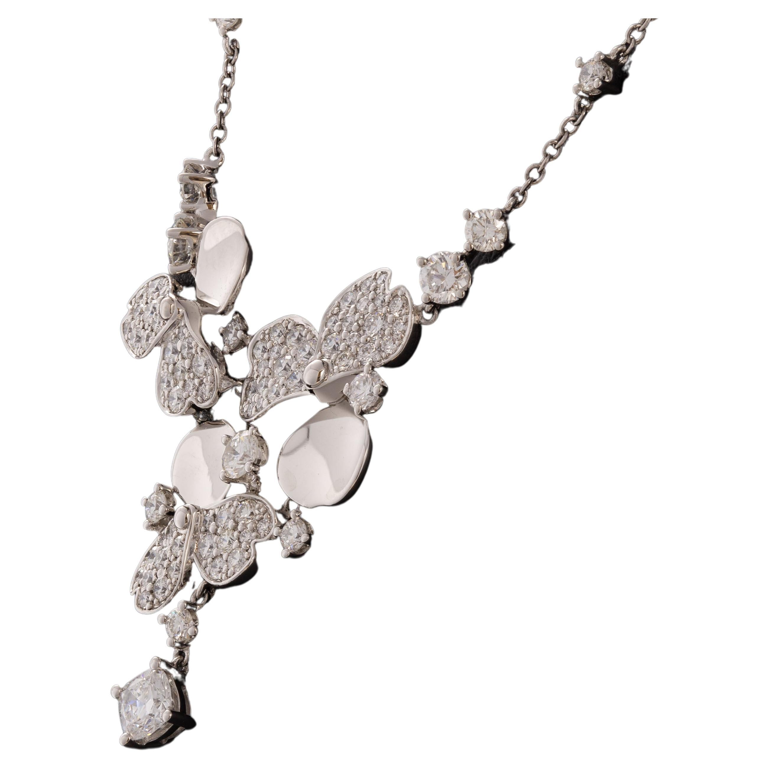 Tiffany & Co. Platin Diamant Papier Blumen Halskette