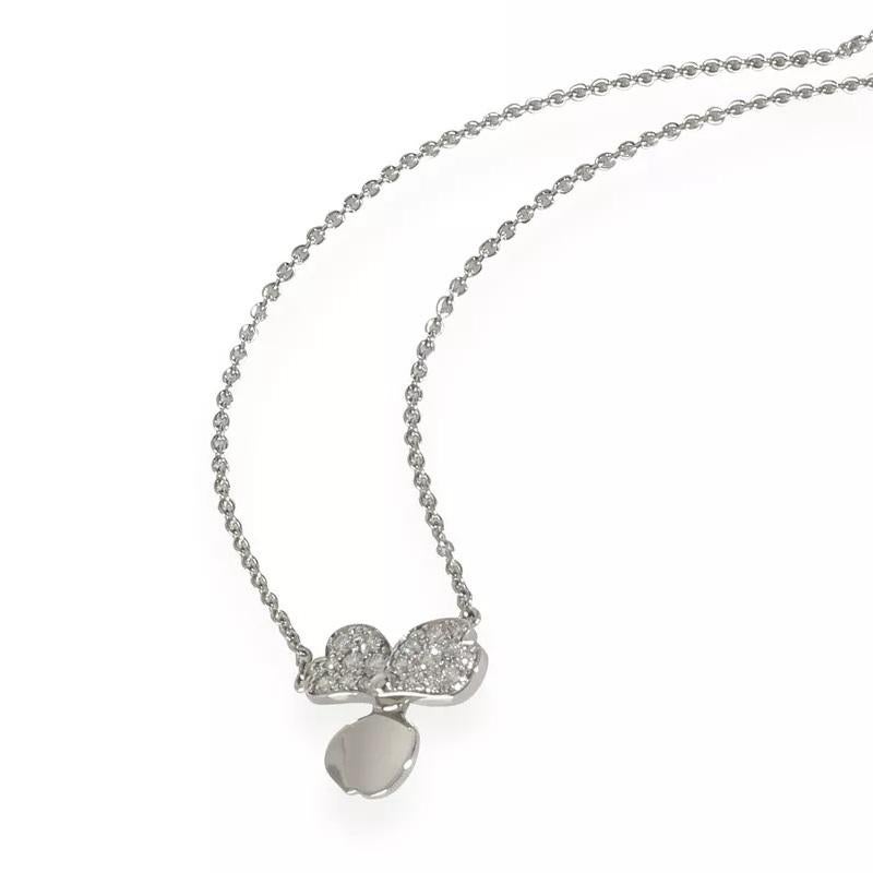 Round Cut TIFFANY & Co. Platinum Diamond Paper Flowers Pendant Necklace For Sale