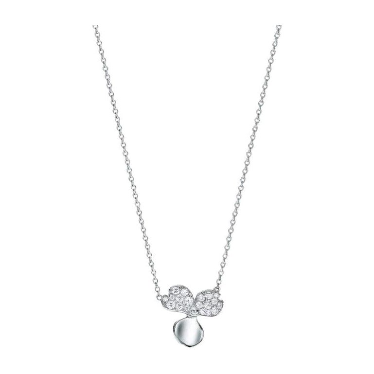 TIFFANY & Co. Platin-Diamant-Papierblumen-Anhänger-Halskette