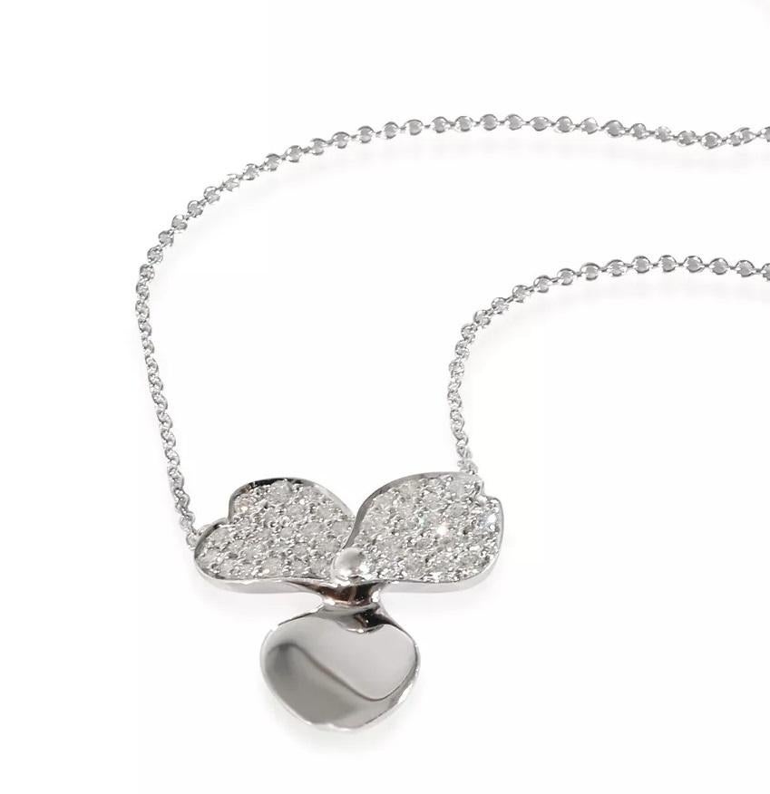 Women's TIFFANY & Co. Platinum Diamond Paper Flowers Pendant Necklace Large For Sale