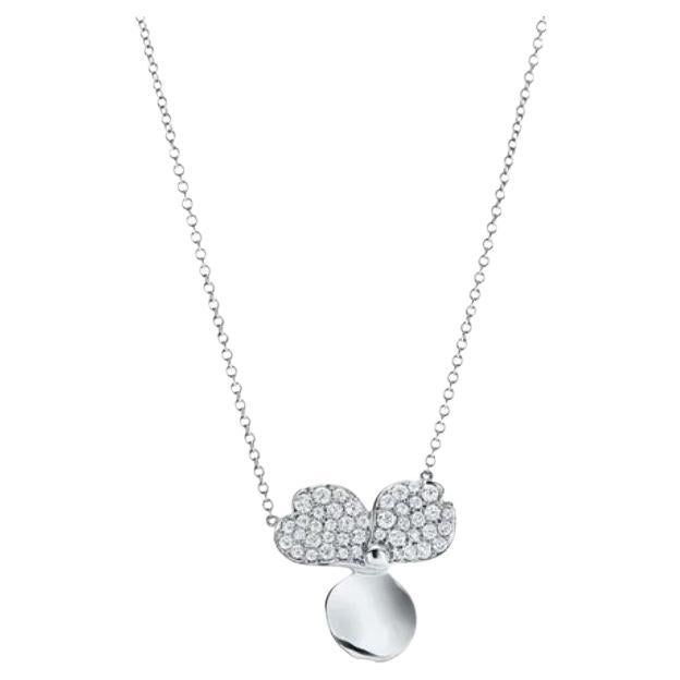 TIFFANY & Co. Platinum Diamond Paper Flowers Pendant Necklace Large