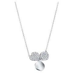 TIFFANY & Co. Platinum Diamond Paper Flowers Pendant Necklace Large