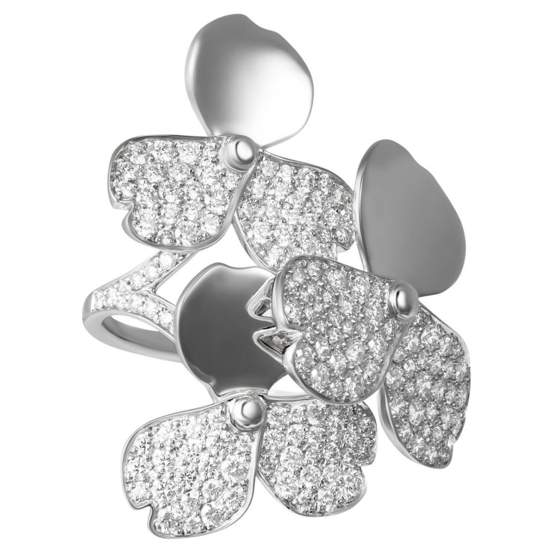 Tiffany & Co. Platinum Diamond Paper Flowers Ring For Sale