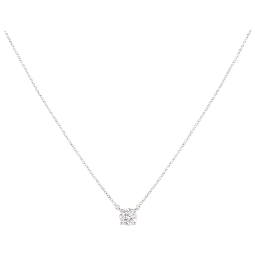 Tiffany & Co. Platinum Diamond Pendant 0.94 Carat E Color