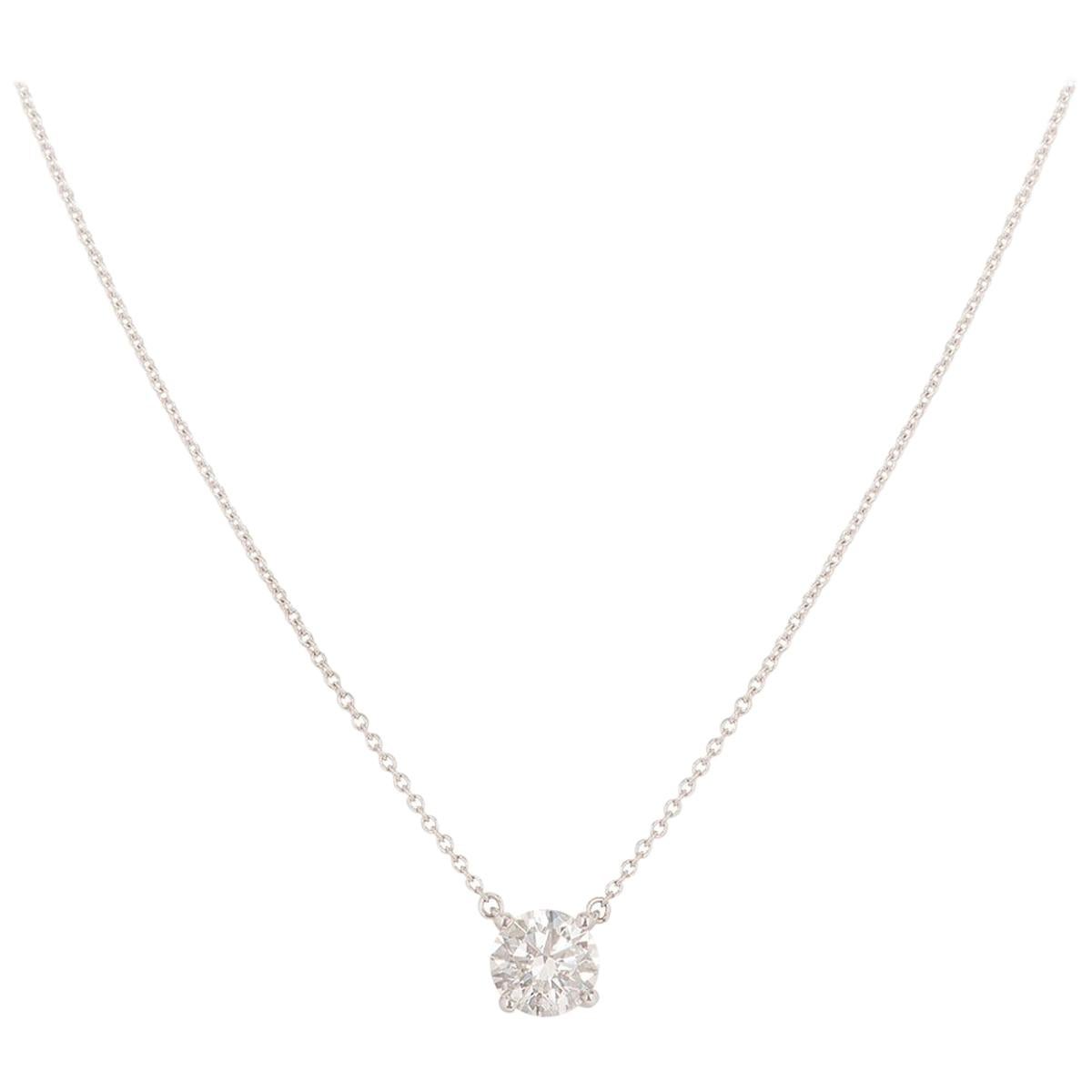 Tiffany & Co. Platinum Diamond Pendant 1.45 Carat