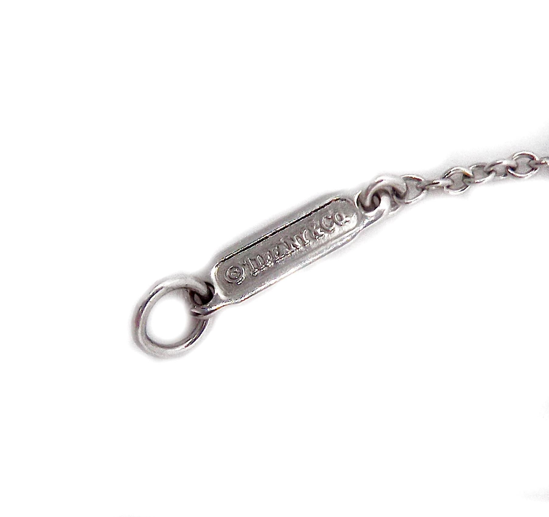 Pear Cut Tiffany & Co. Platinum Diamond Pendant Chain Link Necklace For Sale