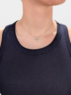 Tiffany & Co. Platinum & Diamond Pendant Cross 16-inch Necklace
