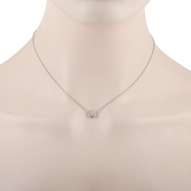 Tiffany and Co. Platinum Diamond Pendant Necklace For Sale at 1stDibs