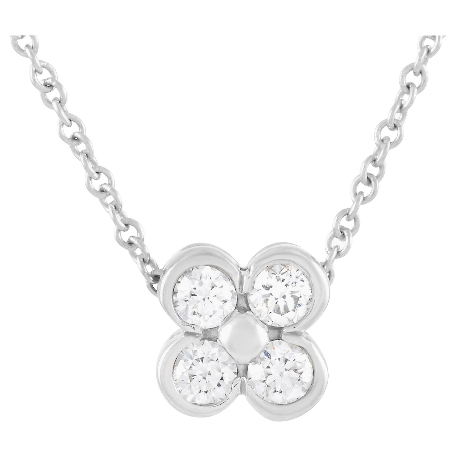 Tiffany & Co. Platinum Diamond Pendant Necklace