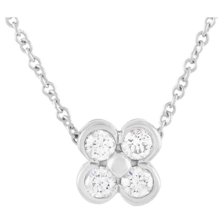 Tiffany and Co. Platinum Diamond Pendant Necklace For Sale at 1stDibs