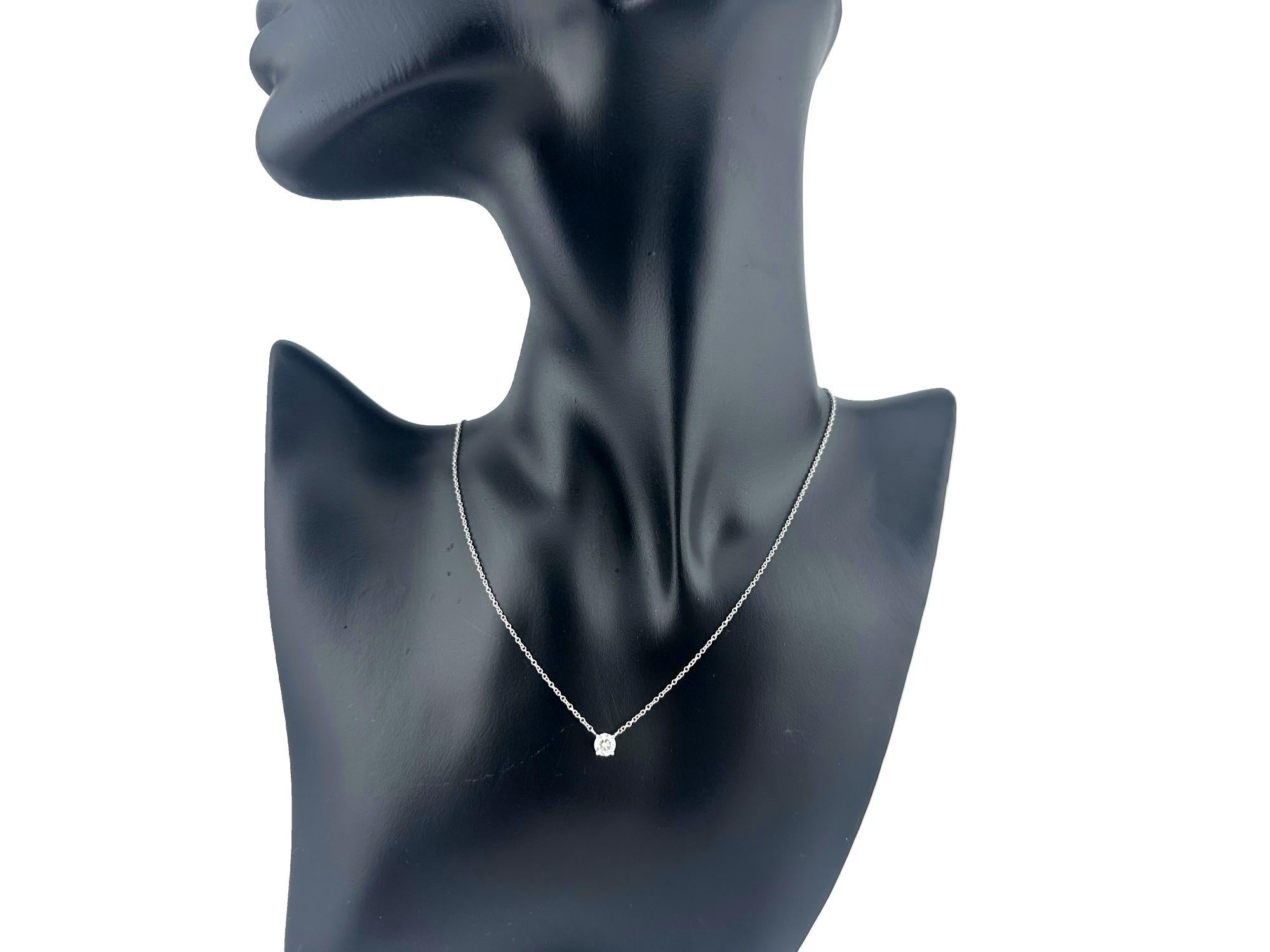 Tiffany & Co Platinum Diamond Pendant Necklace Round 0.43 ct 6