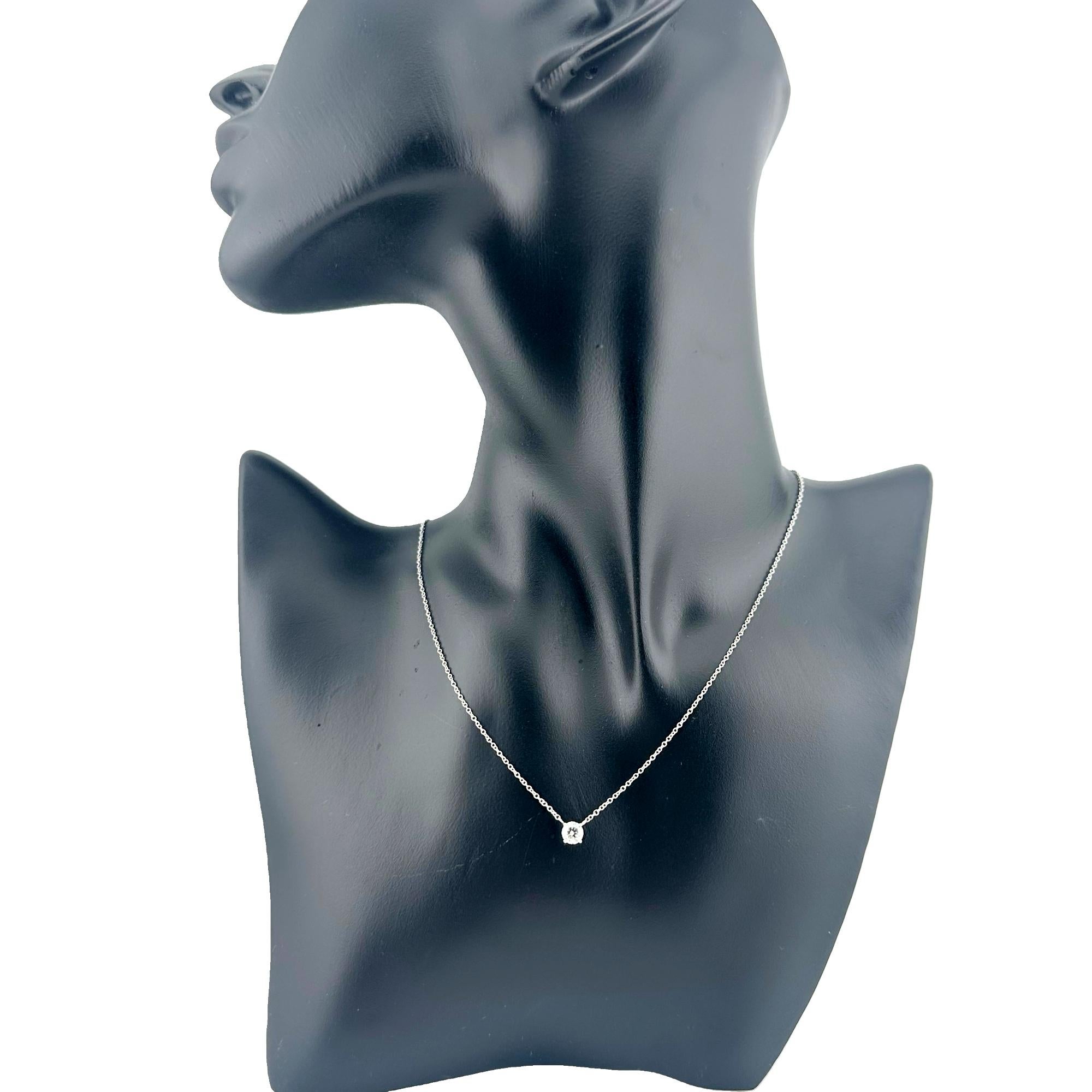 Tiffany & Co Platinum Diamond Pendant Necklace Round 0.43 ct 8