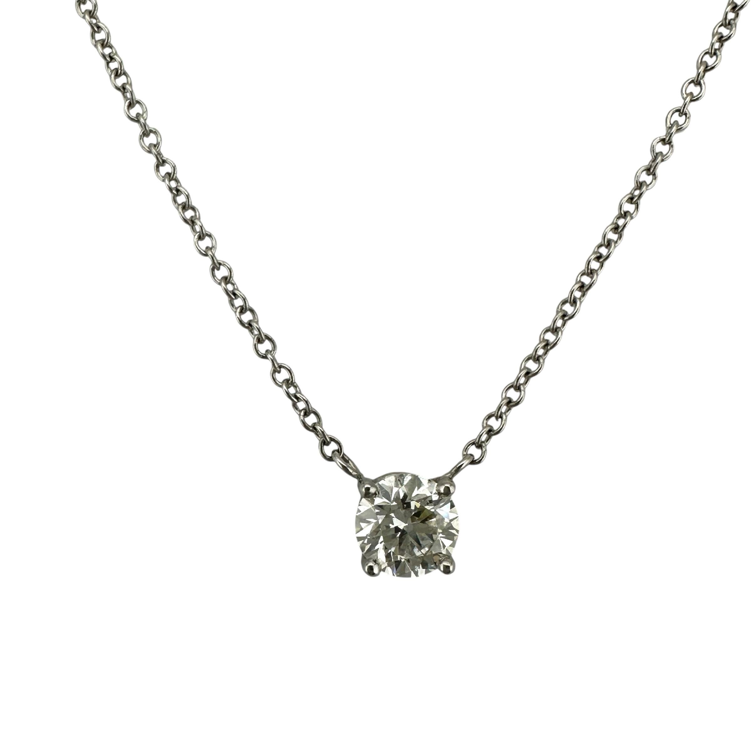 Tiffany & Co Platinum Diamond Pendant Necklace Round 0.43 ct 2
