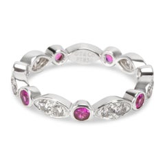 TIFFANY & Co. Jazz-Ring aus Platin mit Diamanten und rosa Saphiren 5