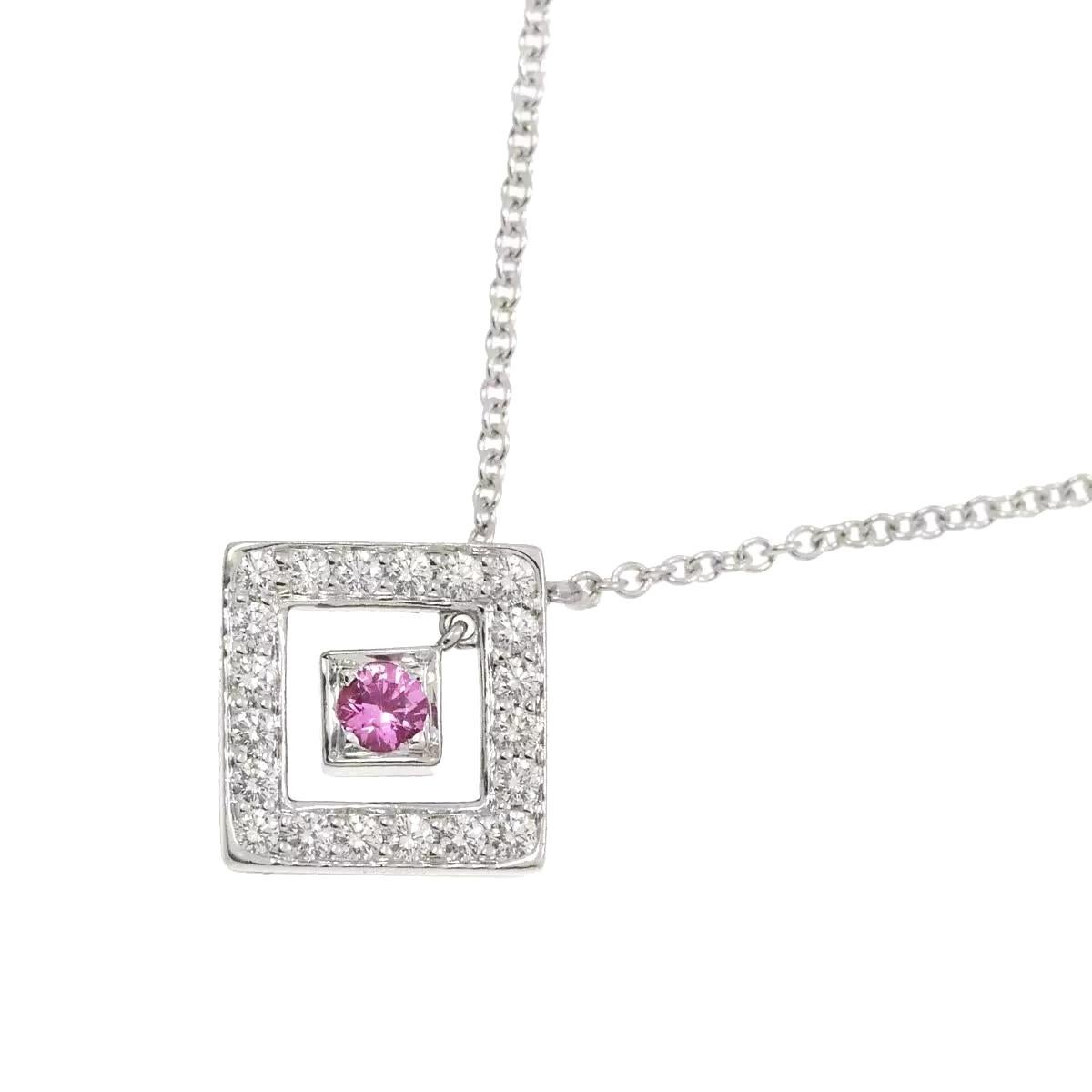 TIFFANY & Co. Collana con ciondolo quadrato in platino con diamante e zaffiro rosa

Metallo: Platino
Catena: 16