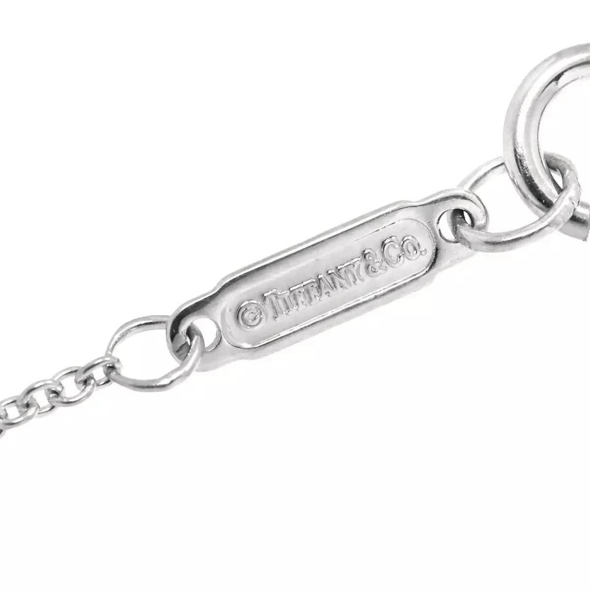 TIFFANY & Co. Collana con ciondolo quadrato in platino con diamante e zaffiro rosa in vendita 2