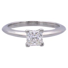 Tiffany & Co. Platinum Diamond Princess Cut Engagement Ring .67ct GVS2