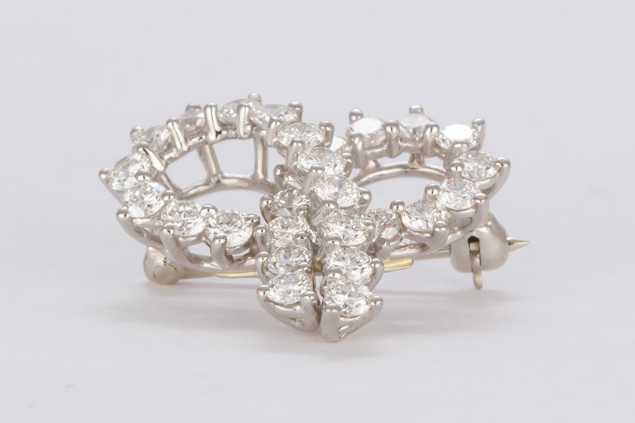 Women's Tiffany & Co. Platinum and Diamond Ribbon Pin Brooch