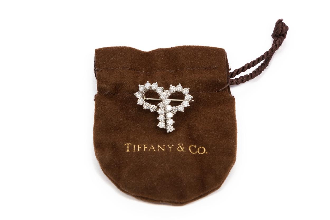 Tiffany & Co. Platinum and Diamond Ribbon Pin Brooch 2