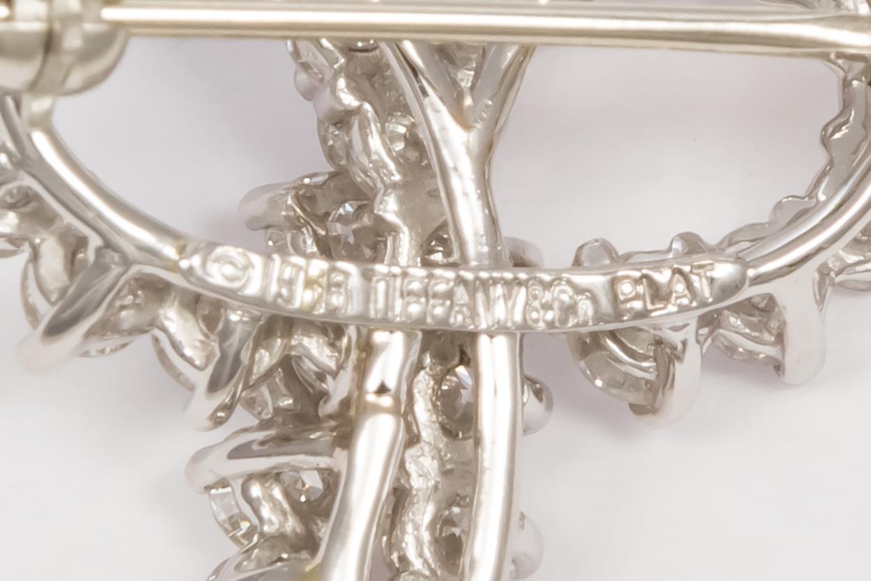 Tiffany & Co. Platinum and Diamond Ribbon Pin Brooch 3