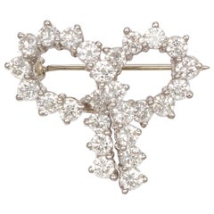 Tiffany & Co. Platinum and Diamond Ribbon Pin Brooch