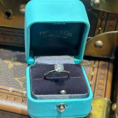 Tiffany & Co. Platinum Diamond Ring 1.0ct VS2 Color FSize 52