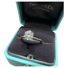 Tiffany & Co. Platinum Diamond Ring 1.0ct VS2 Color FSize 52