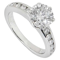 Tiffany & Co. Platinum Diamond Ring 1.28 Carat G/VVS2