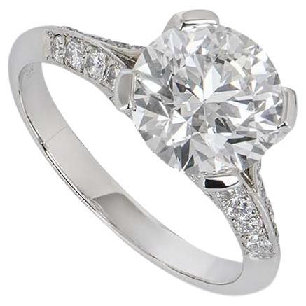 Tiffany & Co. Bague en platine avec diamant 2,23 carats G/VVS1 XXX en vente
