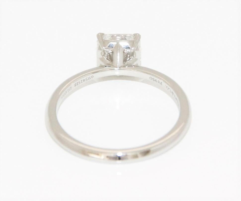 Tiffany & Co. Platinum Diamond Ring
Square Diamond 1.03ct
GIA Certificate
Color E
Clarity VS2
Size 5.75
Retail $16,500.00