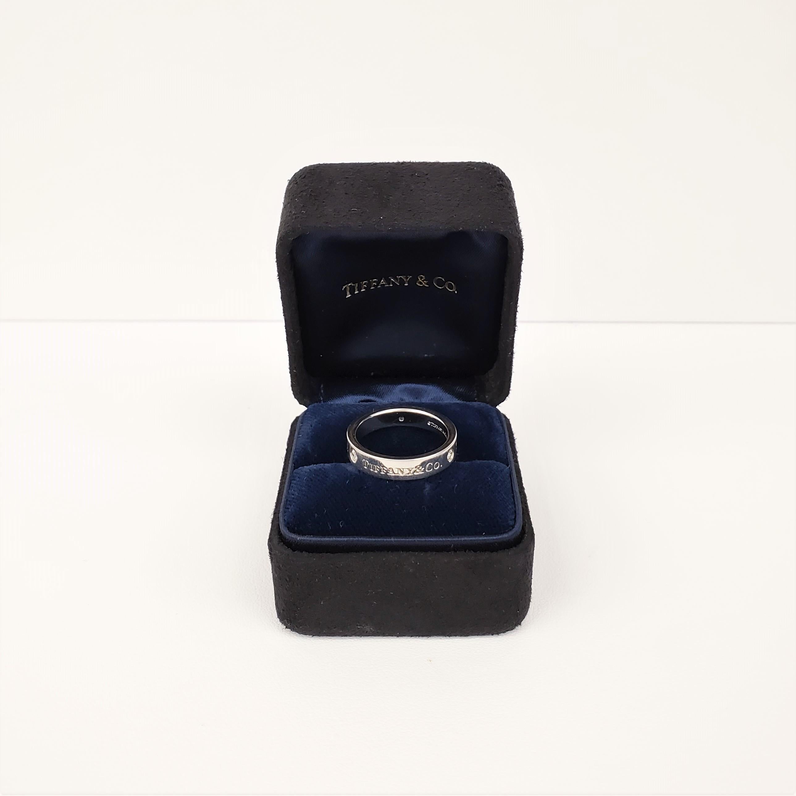 Tiffany & Co. Platinum Diamond Ring In Excellent Condition In New York, NY