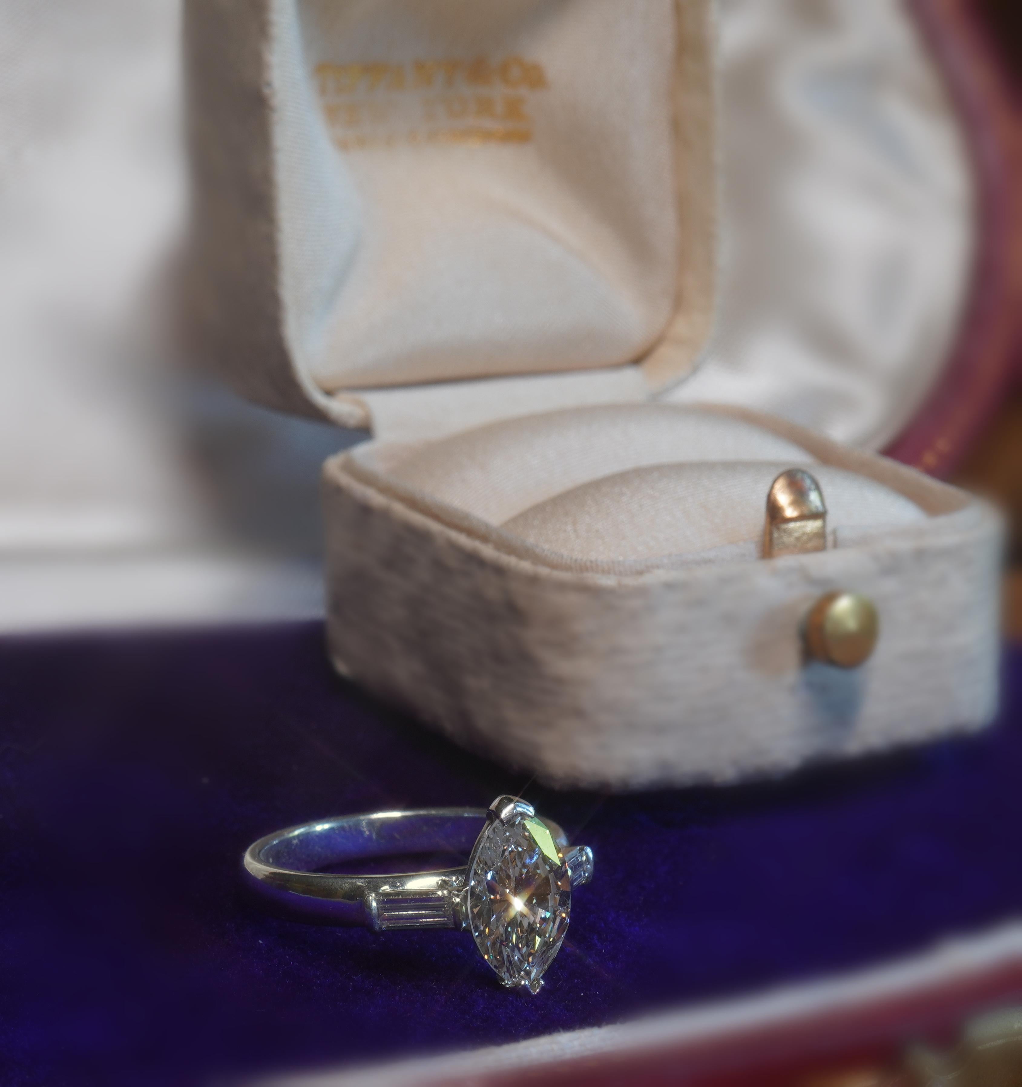 Late Victorian TIFFANY & CO. Platinum Diamond Ring GIA Vintage VS Solitaire Engagement 1.82 Cts