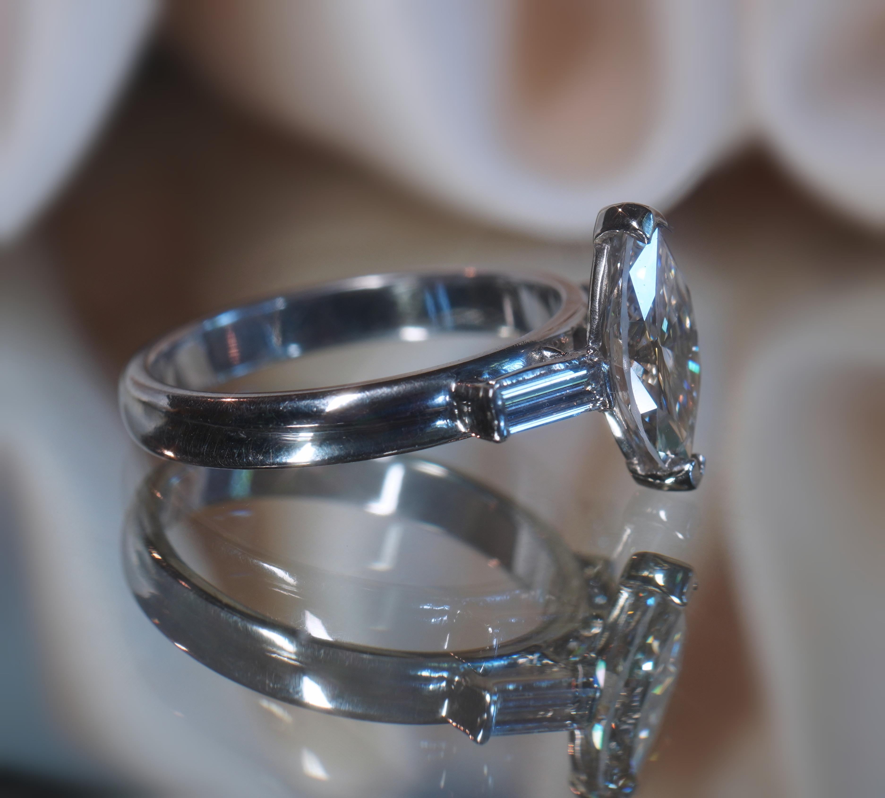 Women's TIFFANY & CO. Platinum Diamond Ring GIA Vintage VS Solitaire Engagement 1.82 Cts