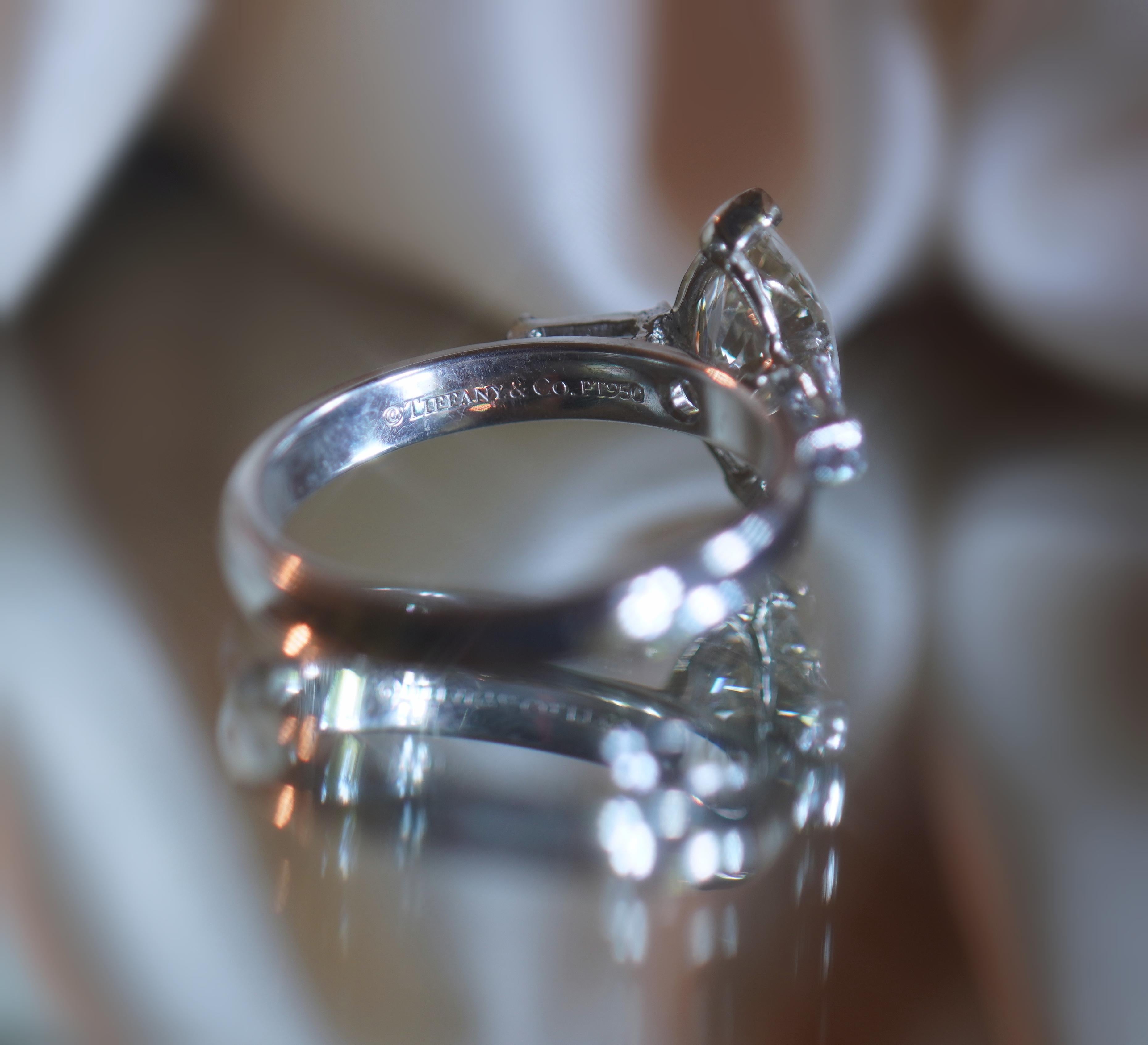 TIFFANY & CO. Platinum Diamond Ring GIA Vintage VS Solitaire Engagement 1.82 Cts 1