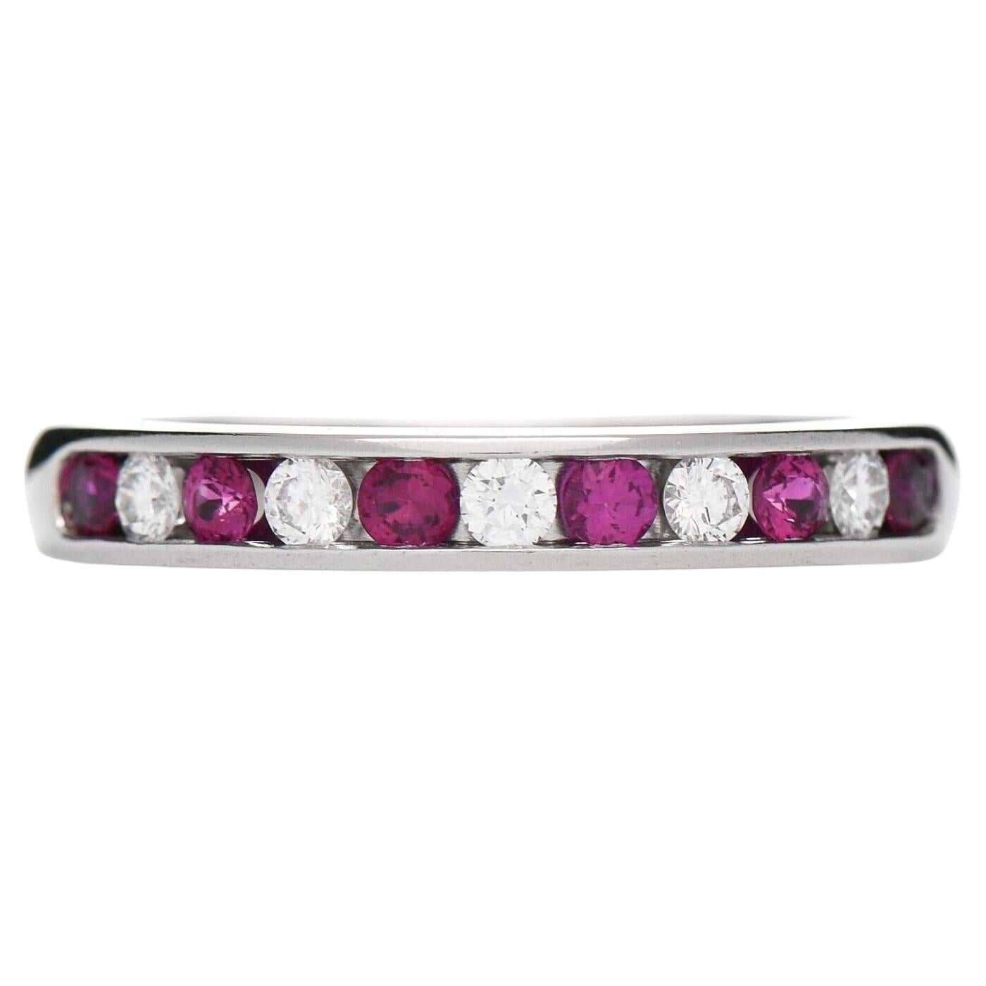 Tiffany & Co. Anello di platino con diamante e rubino