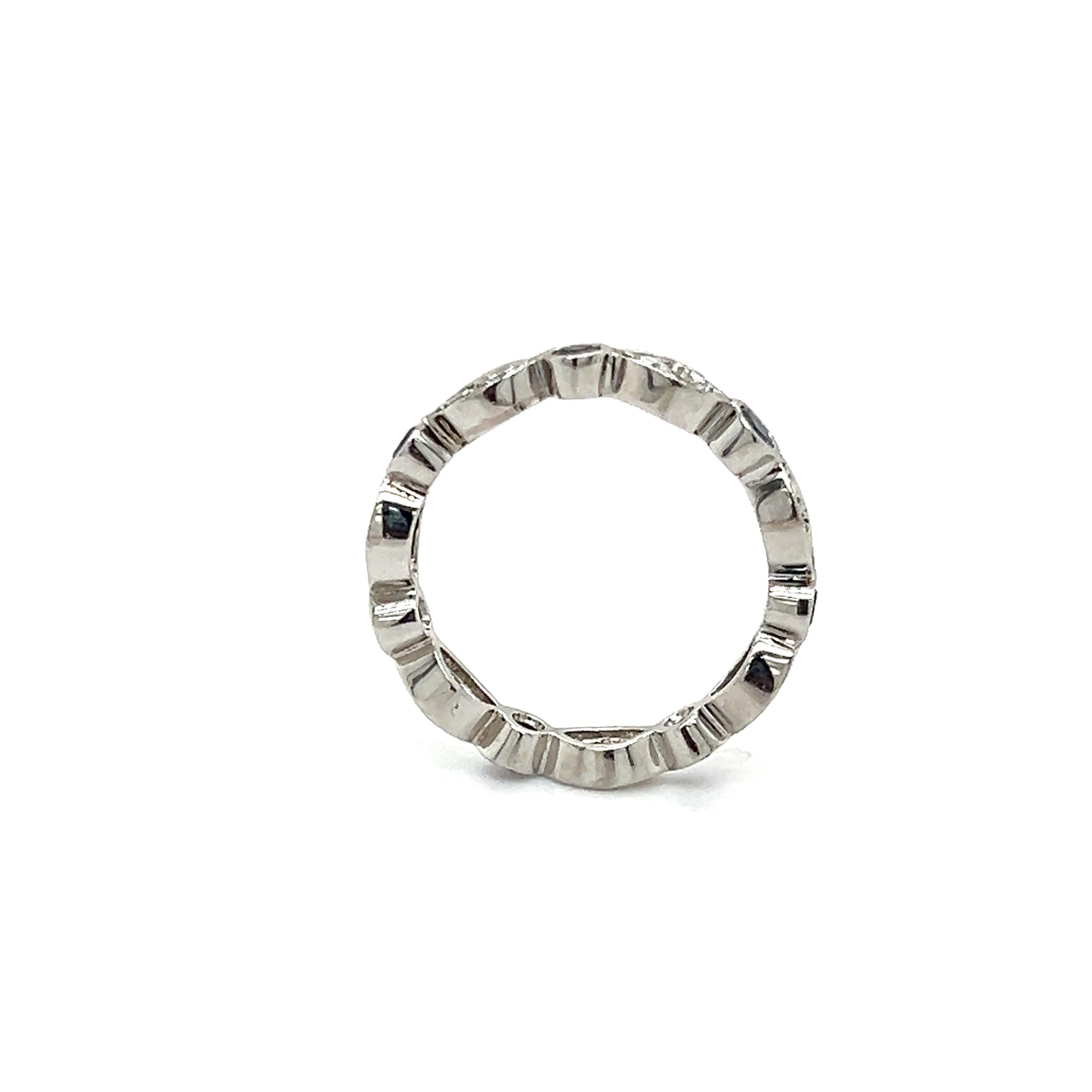 Tiffany & Co. Platin & Diamant Saphir Band Ring Stapelbar Größe 5,75 im Zustand „Hervorragend“ im Angebot in MIAMI, FL