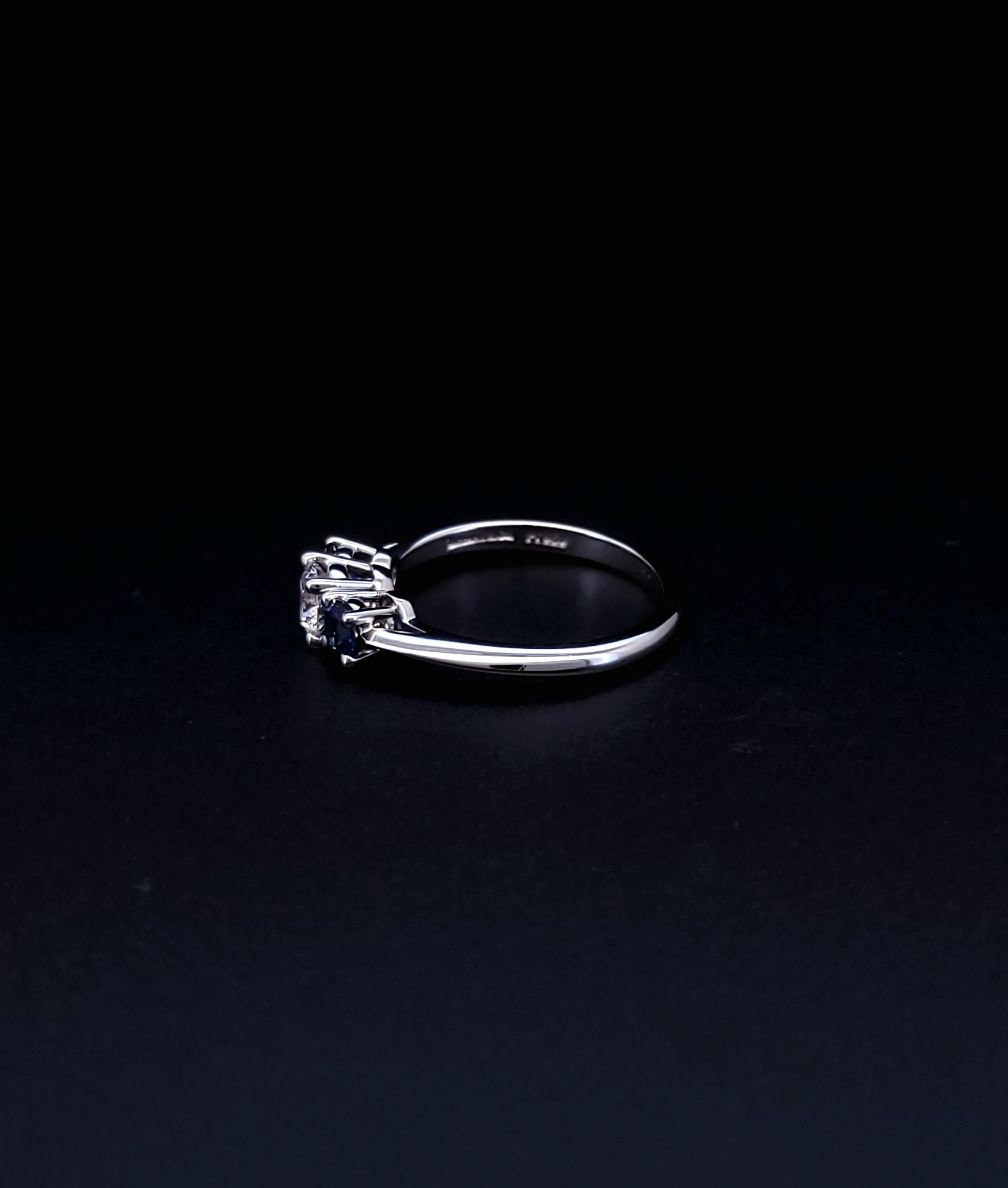 Tiffany & Co. Platinum diamond sapphire ring size 6 im Angebot 1