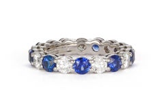 Tiffany & Co. Platinum Diamond & Sapphire Tiffany Embrace Band Ring