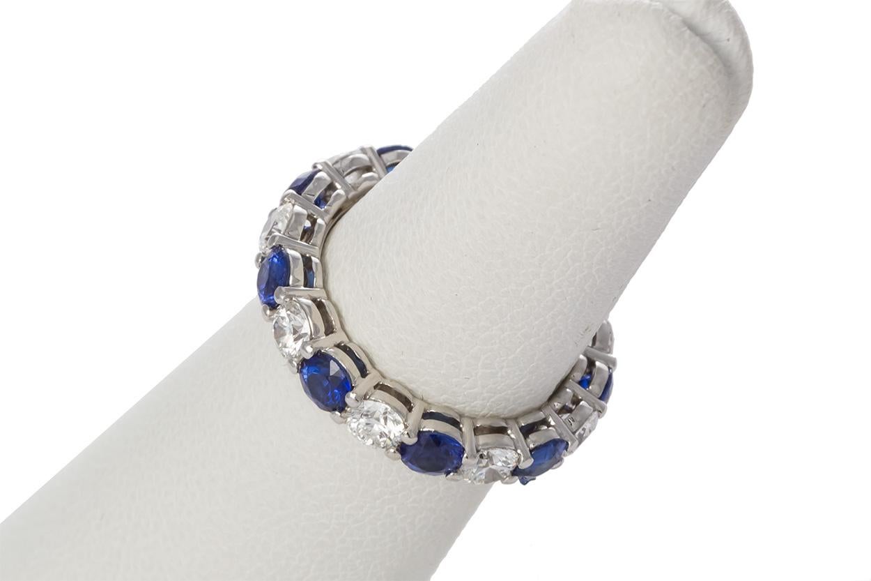Women's Tiffany & Co. Platinum Diamond & Sapphire Tiffany Embrace Band Ring 