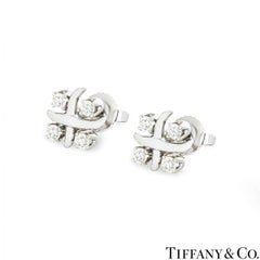 Tiffany & Co. Platinum Diamond Schlumberger Lynn Earrings 0.29 TDW 60108173