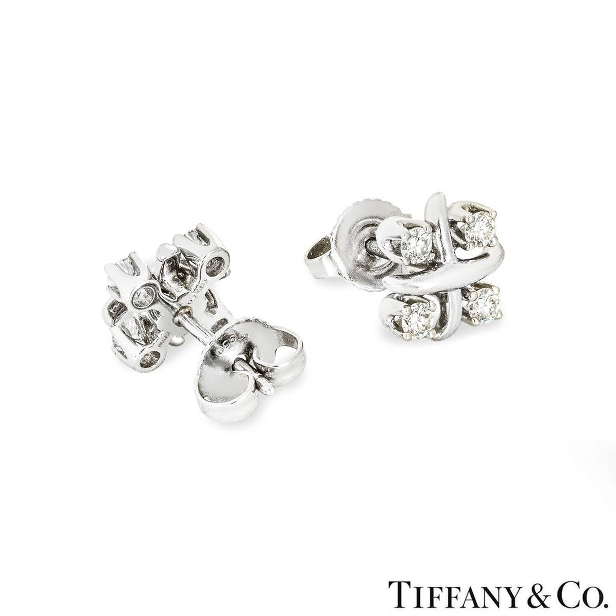 Tiffany & Co. Schlumberger Lynn-Ohrringe aus Platin mit Platin und Diamant 0,29 TDW 60108173 (Rundschliff) im Angebot