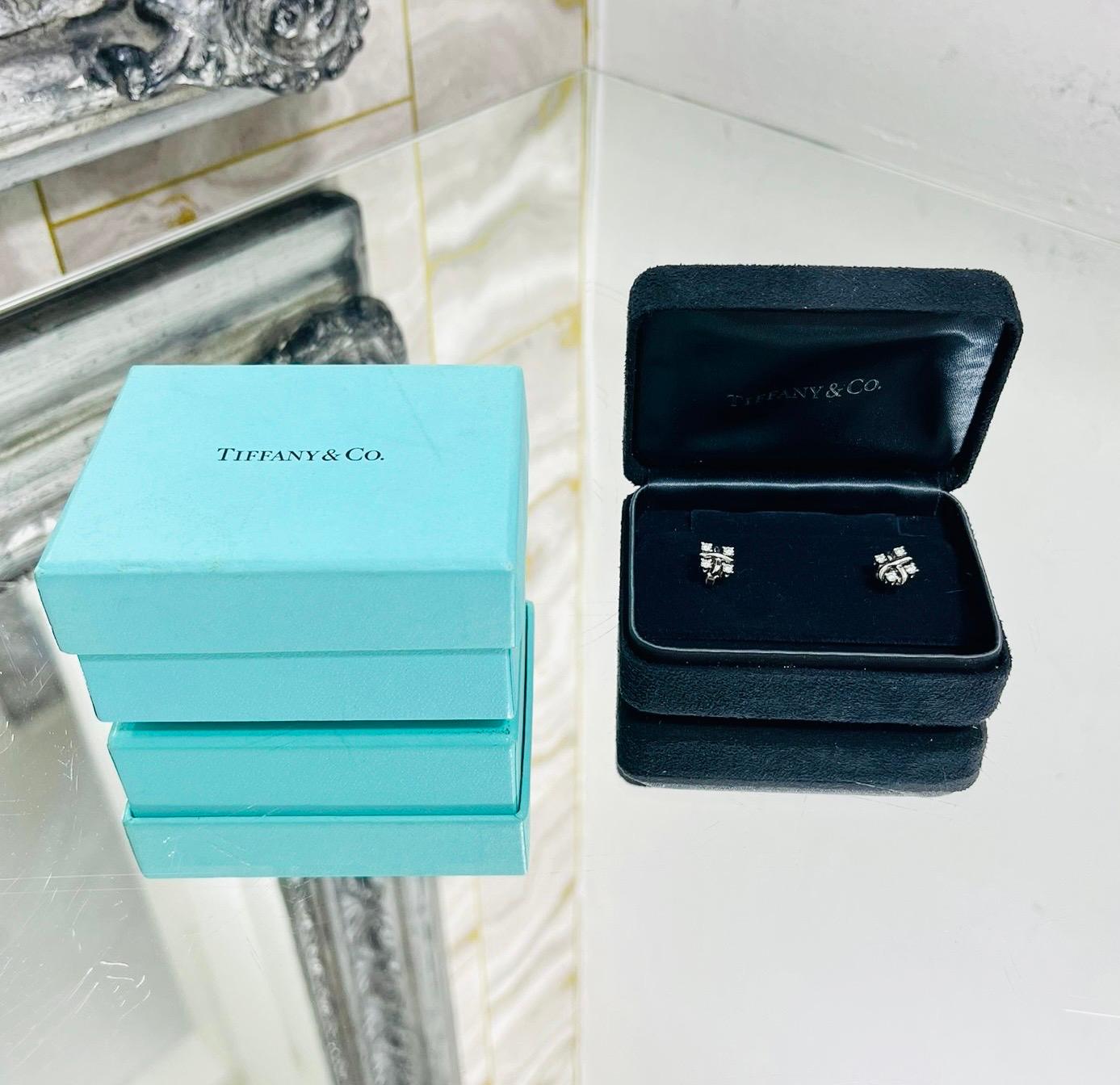 Current Season - Tiffany & Co Platinum Diamond Schlumberger Lynn Earrings

Platinum earrings designed by Schlumberger formed of wavy X shape with tapering ends.

Detailed with four round brilliant cut diamonds and butterfly closure. Rrp £4,075

Size