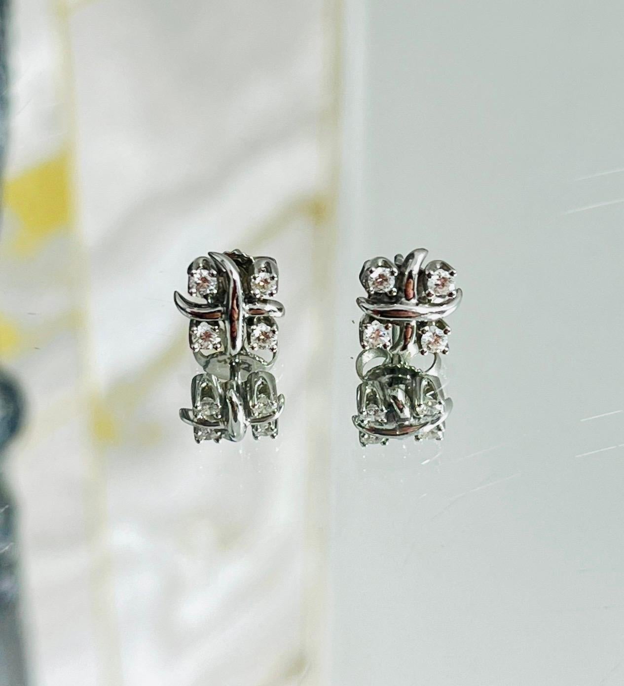 Brilliant Cut Tiffany & Co Platinum Diamond Schlumberger Lynn Earrings
