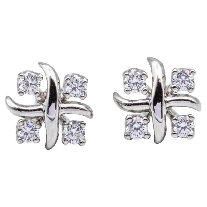 Tiffany & Co Platinum Diamond Schlumberger Lynn Earrings
