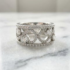 Tiffany & Co. Platinum Diamond Scroll Ring Discontinued Design